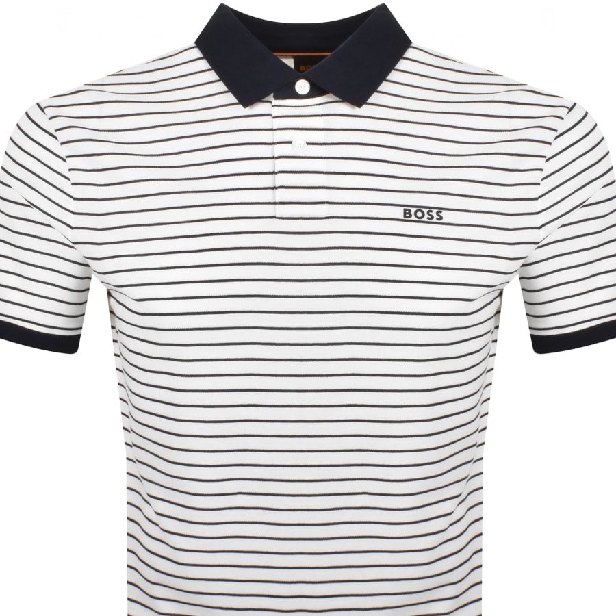 Image number 2 for BOSS Pales Stripe Polo T Shirt White
