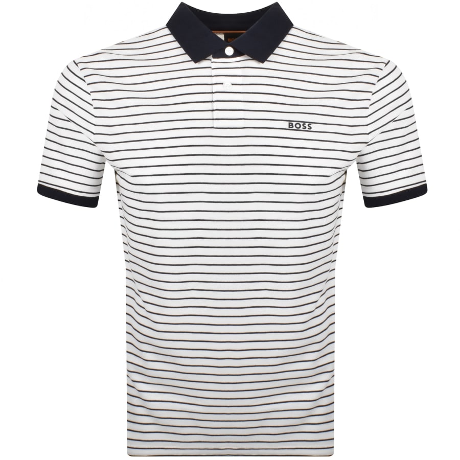 Image number 1 for BOSS Pales Stripe Polo T Shirt White
