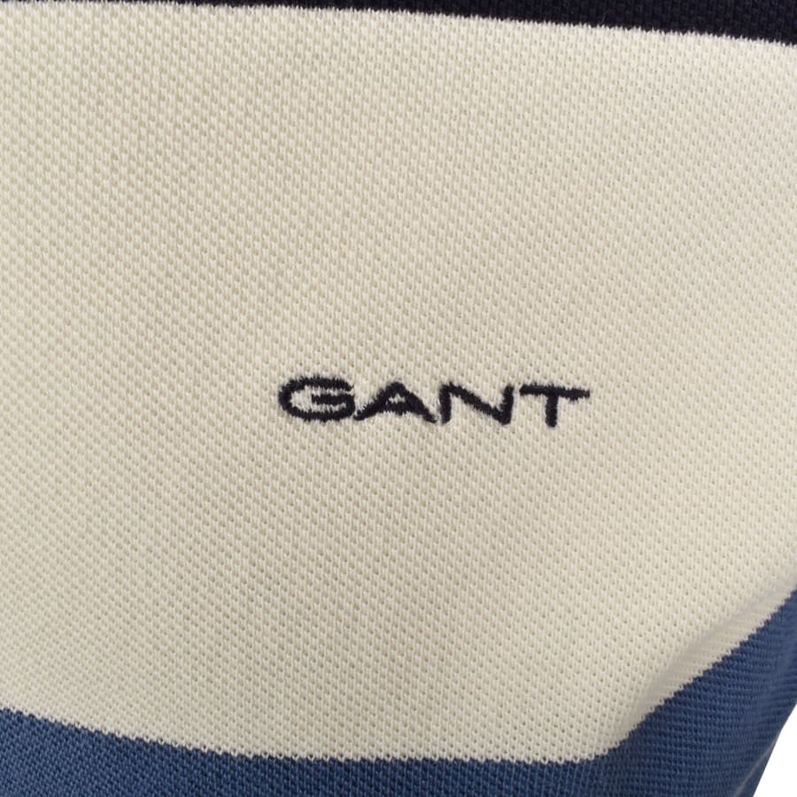 Image number 3 for Gant Block Stripe Polo T Shirt Navy