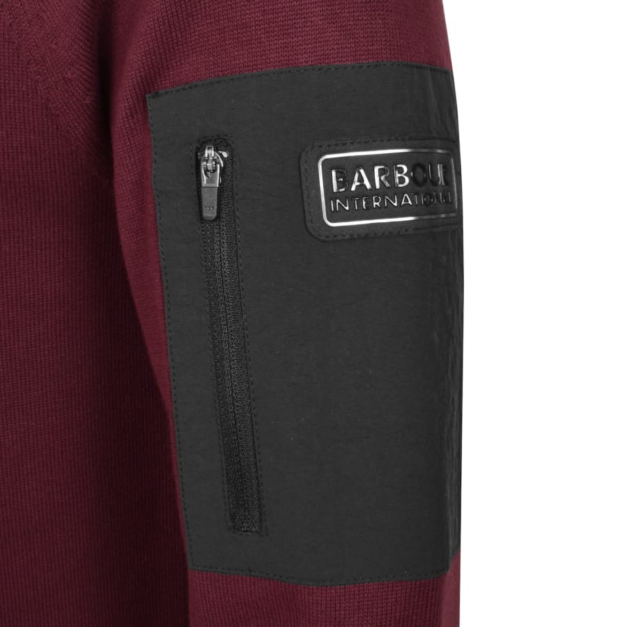 Image number 3 for Barbour International Blades Knit Jumper Bordeaux
