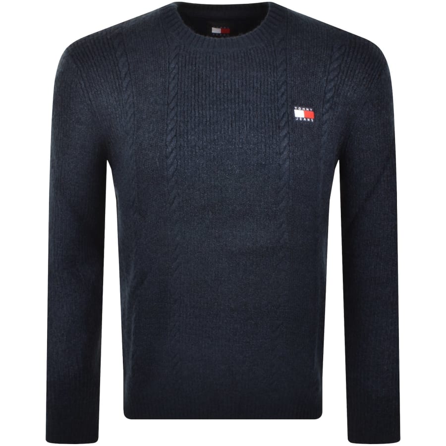 Image number 1 for Tommy Jeans Logo Knit Jumper Navy
