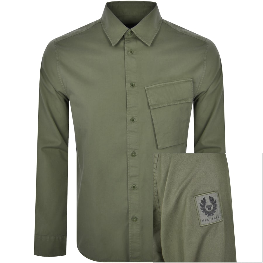Image number 1 for Belstaff Scale Long Sleeved Shirt Green