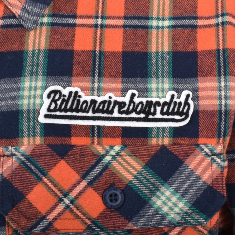 Image number 4 for Billionaire Boys Club Check Overshirt Orange