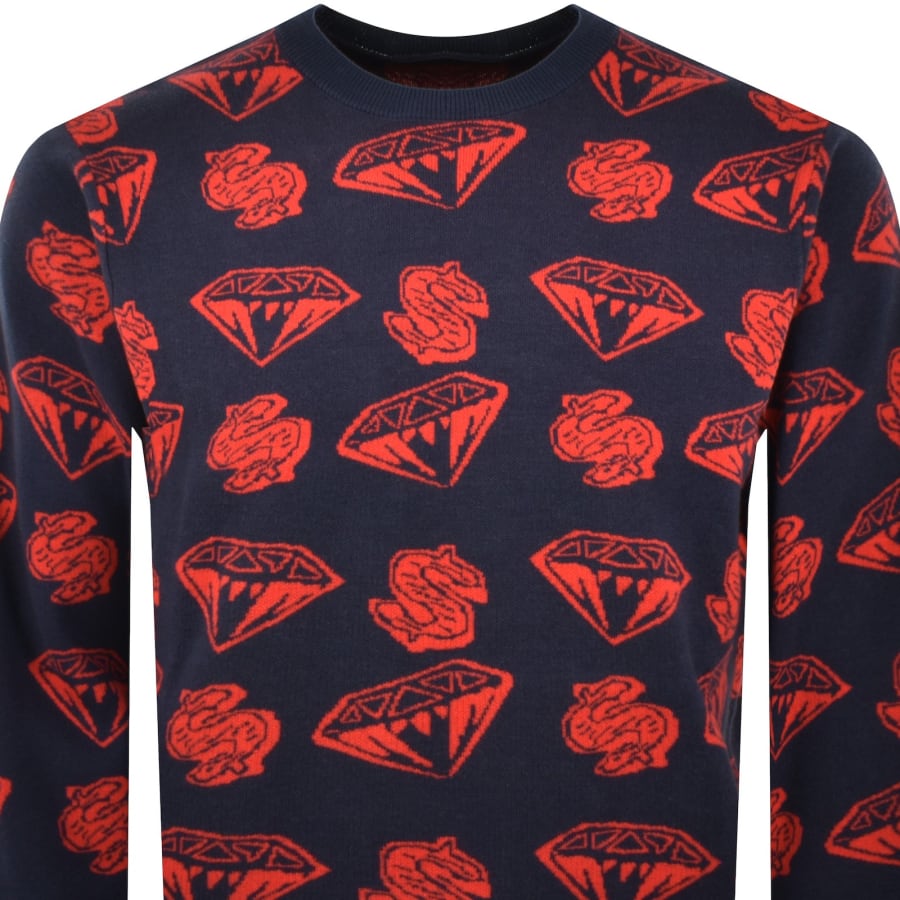 Image number 2 for Billionaire Boys Club Knit Jumper Navy