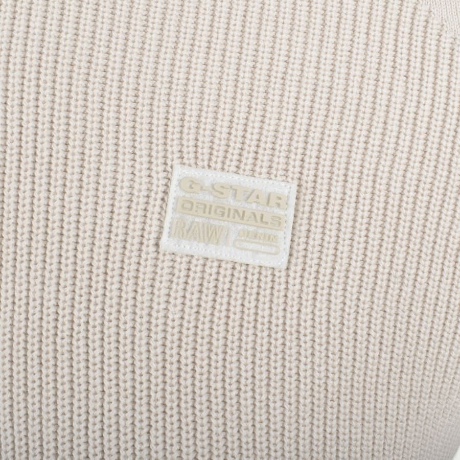 Image number 3 for G-Star Detailed Full Zip Knit Jumper Beige