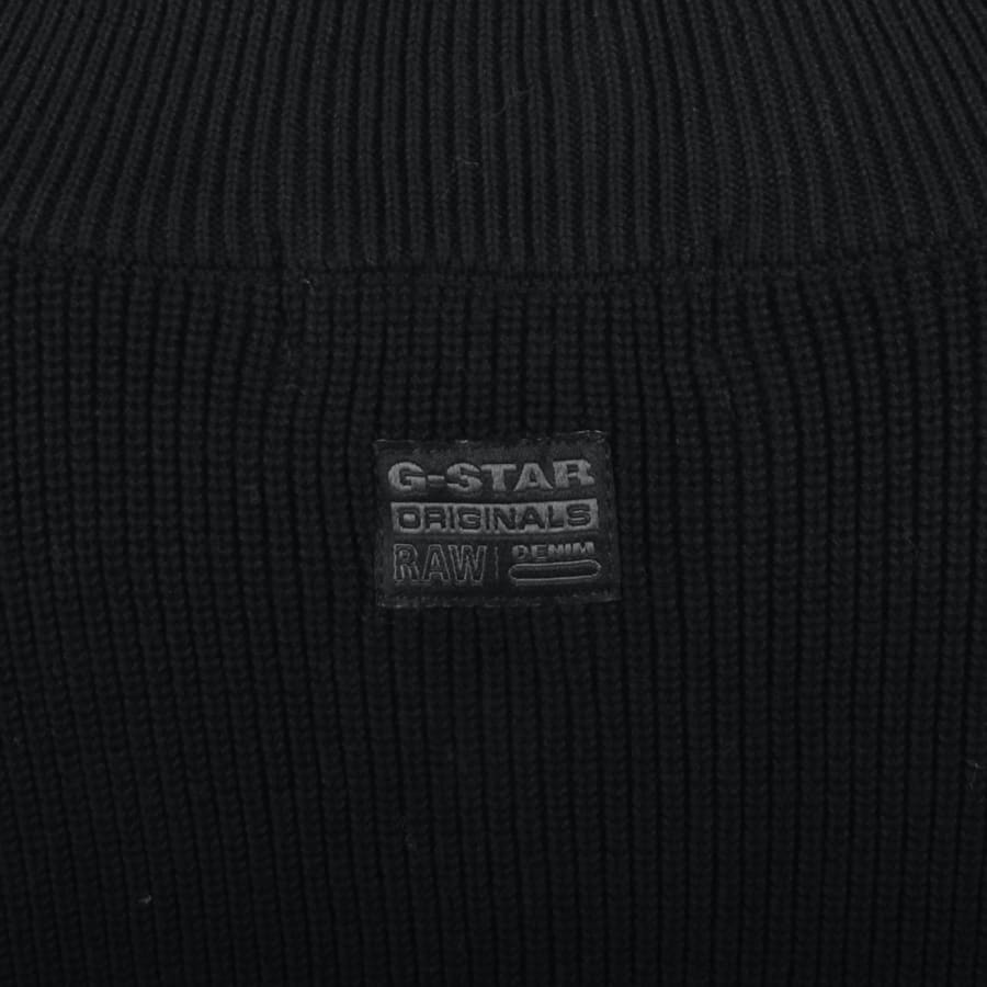 Image number 5 for G-Star Detailed Full Zip Knit Jumper Black