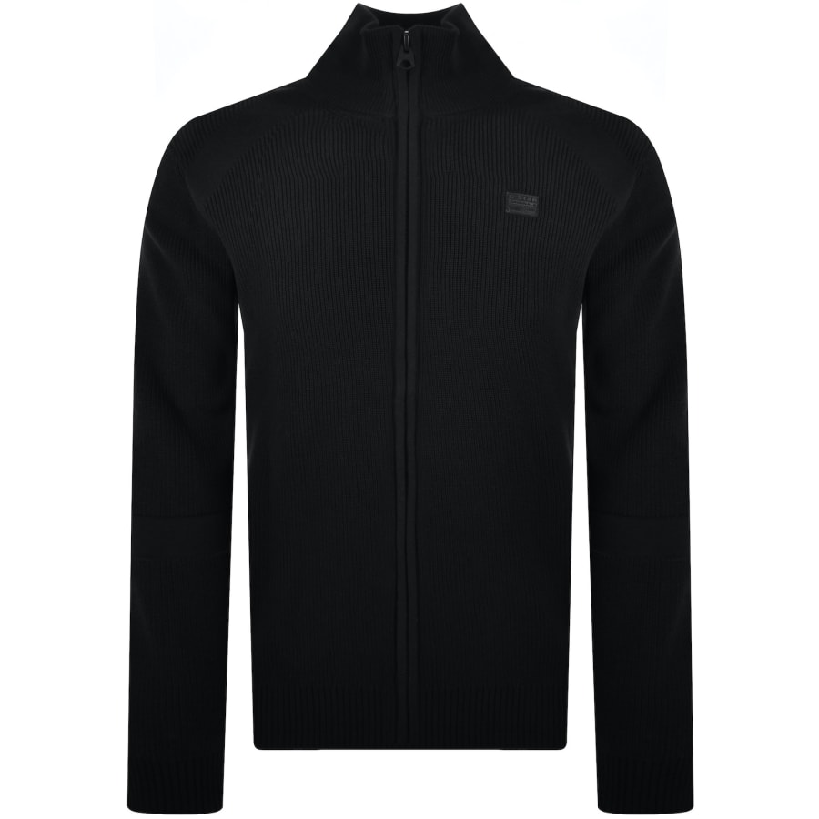 Image number 1 for G-Star Detailed Full Zip Knit Jumper Black