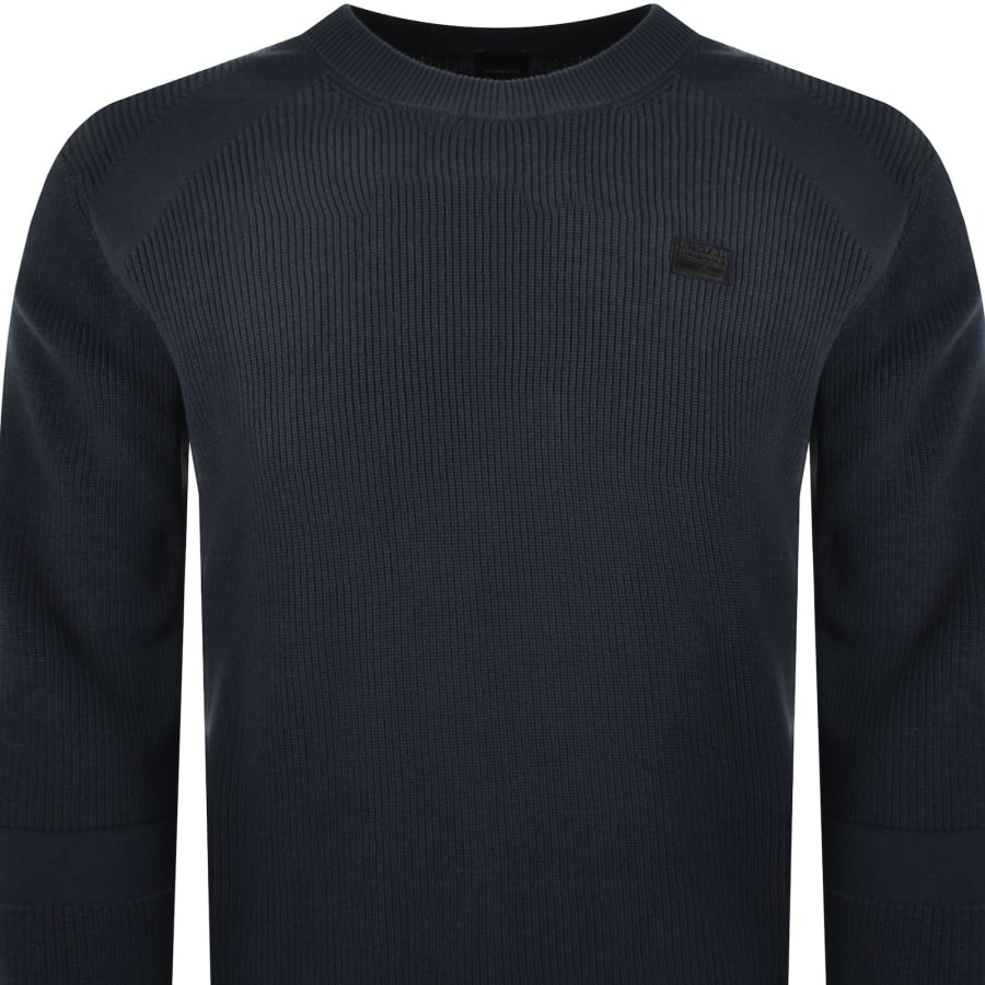 Image number 2 for G-Star Detailed Knit Jumper Legion Blue