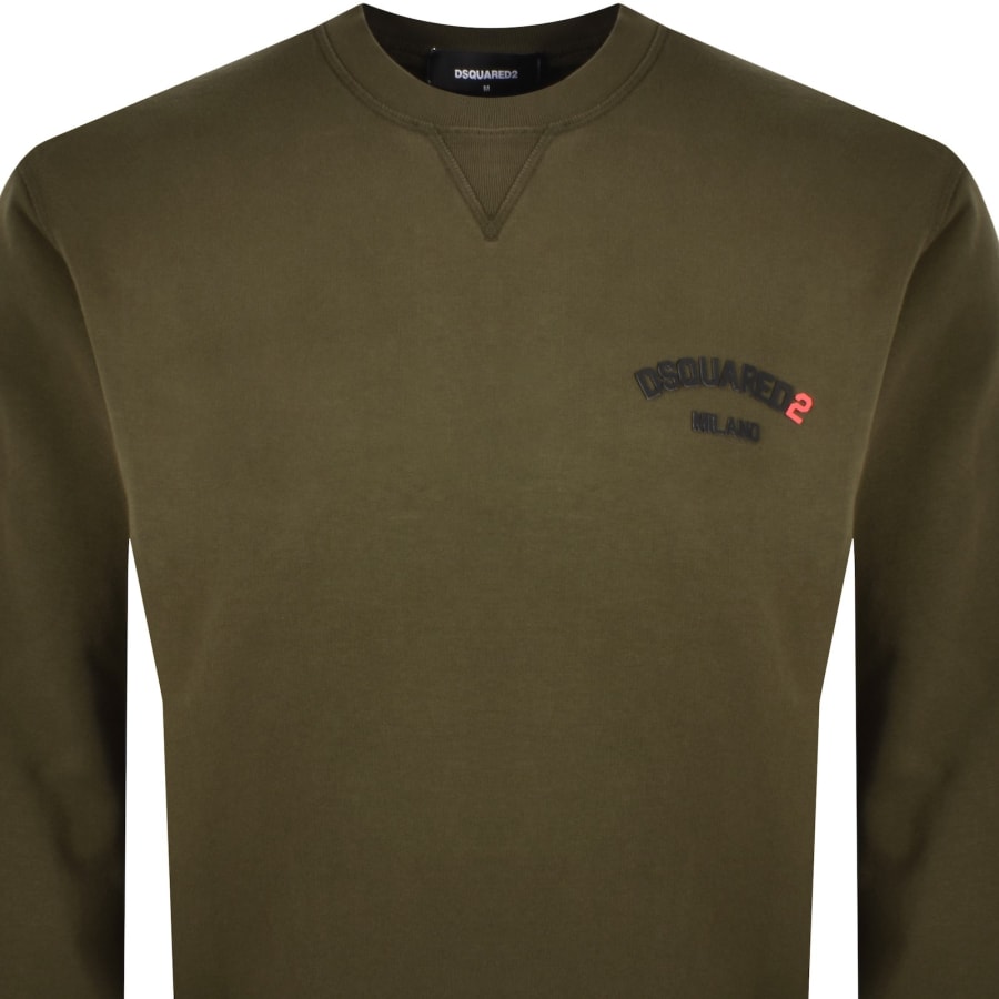 Image number 2 for DSQUARED2 Cool Fit Crewneck Sweatshirt Khaki