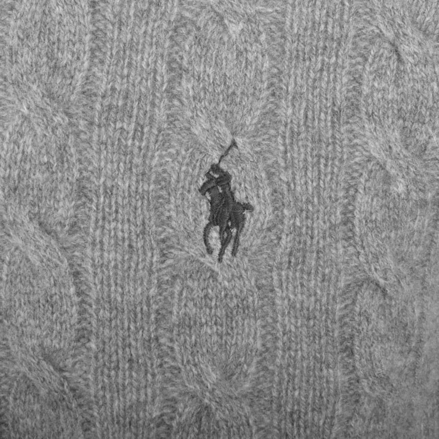 Image number 3 for Ralph Lauren Cable Knit Jumper Grey