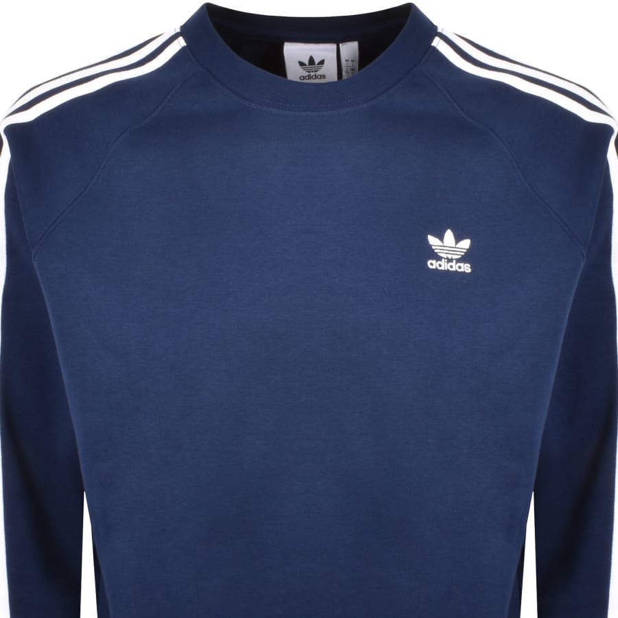 Image number 2 for adidas Originals Three Stripe Sweatshirt Navy