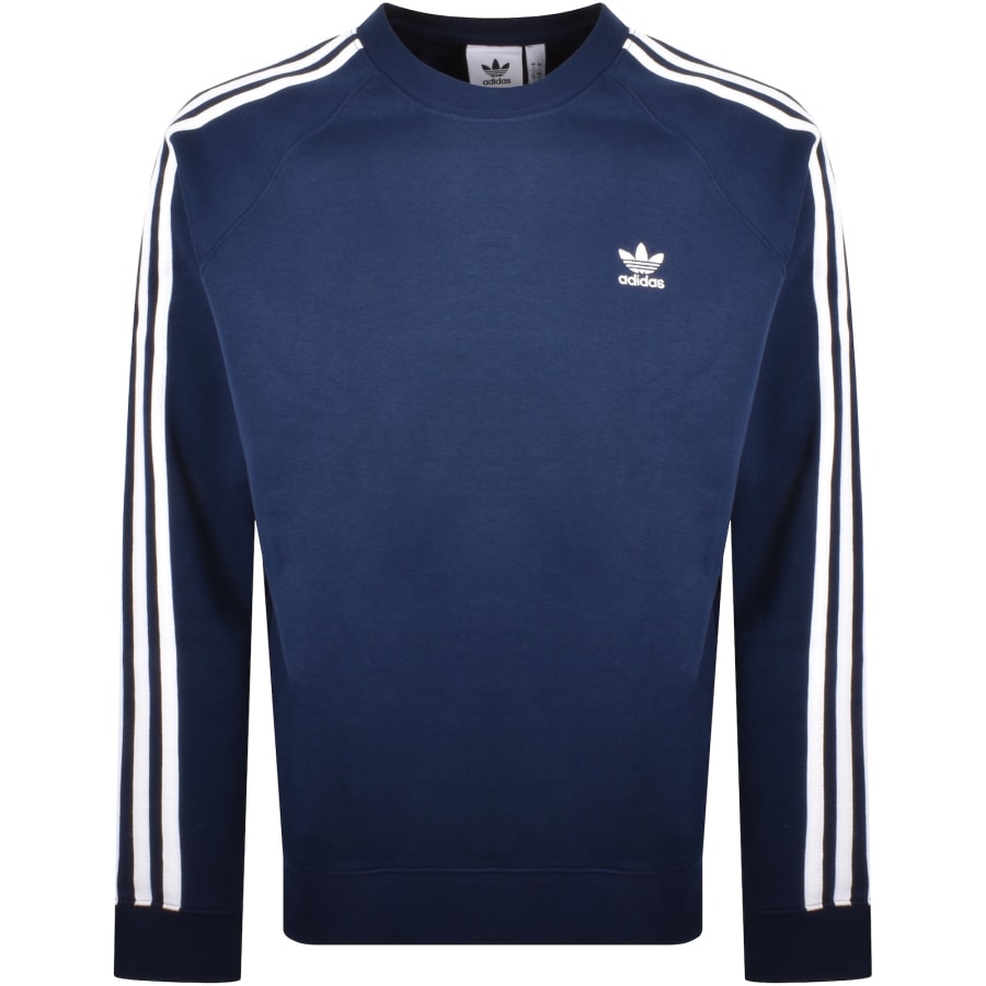 Image number 1 for adidas Originals Three Stripe Sweatshirt Navy