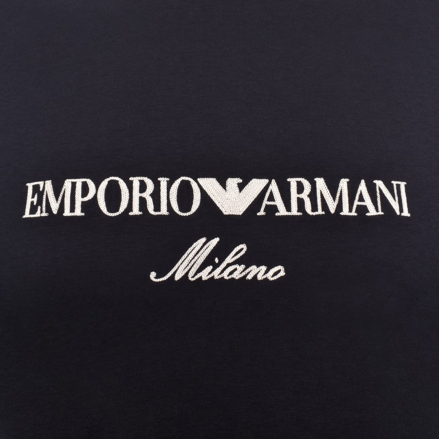 Image number 3 for Emporio Armani Crew Neck Logo Sweatshirt Navy