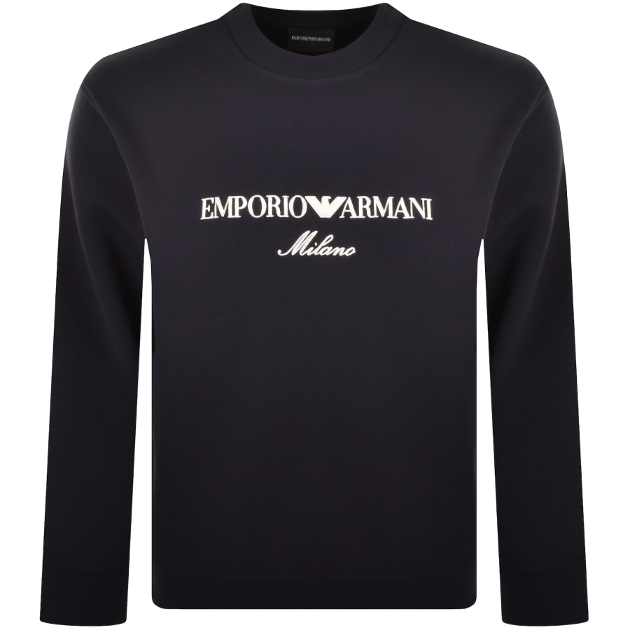 Image number 1 for Emporio Armani Crew Neck Logo Sweatshirt Navy