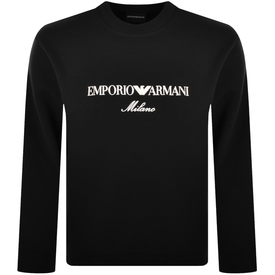 Image number 1 for Emporio Armani Crew Neck Logo Sweatshirt Black
