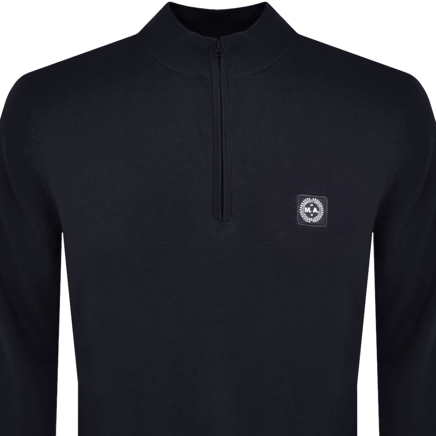Image number 2 for Marshall Artist Siren Quarter Zip Jumper Navy