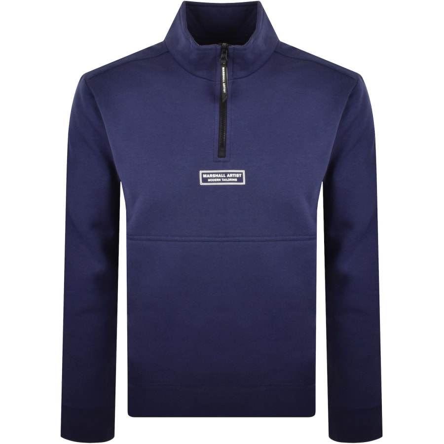 Image number 2 for Marshall Artist Siren Quarter Zip Sweatshirt Blue