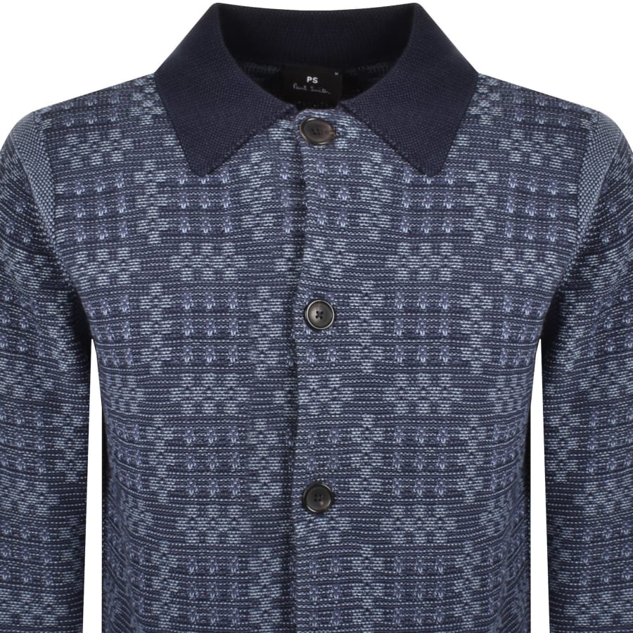 Image number 2 for Paul Smith Button Through Knit Cardigan Blue