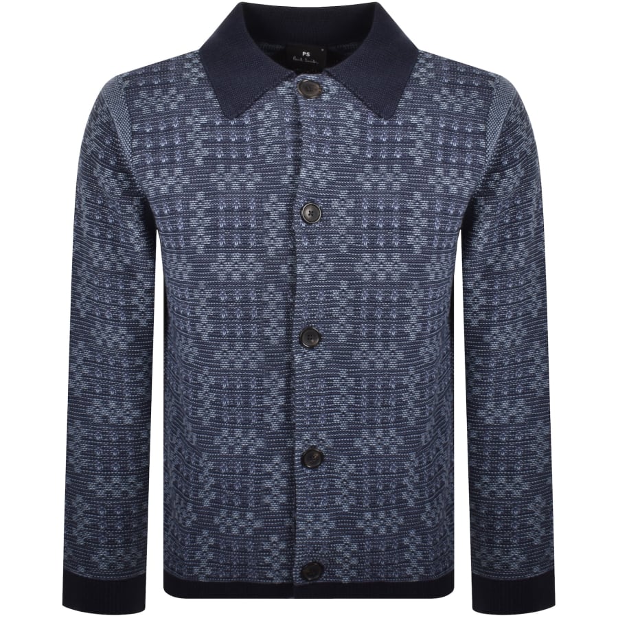 Image number 1 for Paul Smith Button Through Knit Cardigan Blue