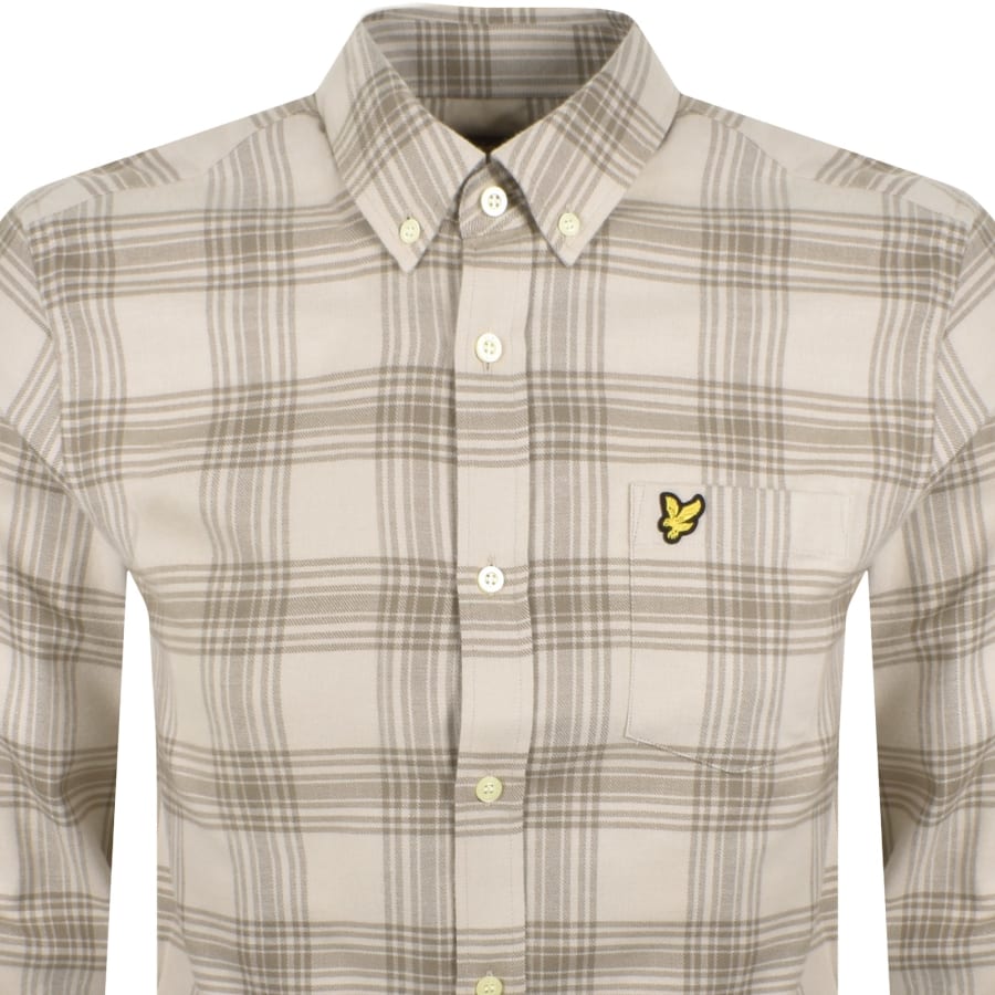 Image number 2 for Lyle And Scott Check Flannel Shirt Brown