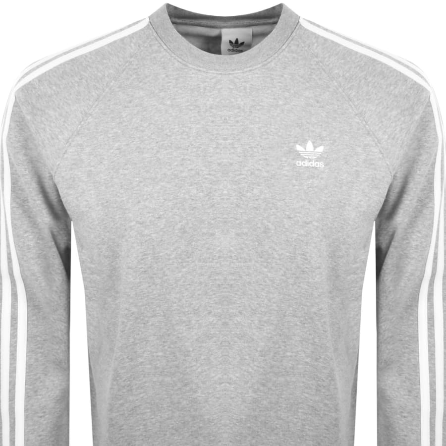 Image number 2 for adidas Originals 3 Stripe Sweatshirt Grey