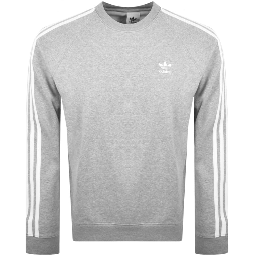 Image number 1 for adidas Originals 3 Stripe Sweatshirt Grey