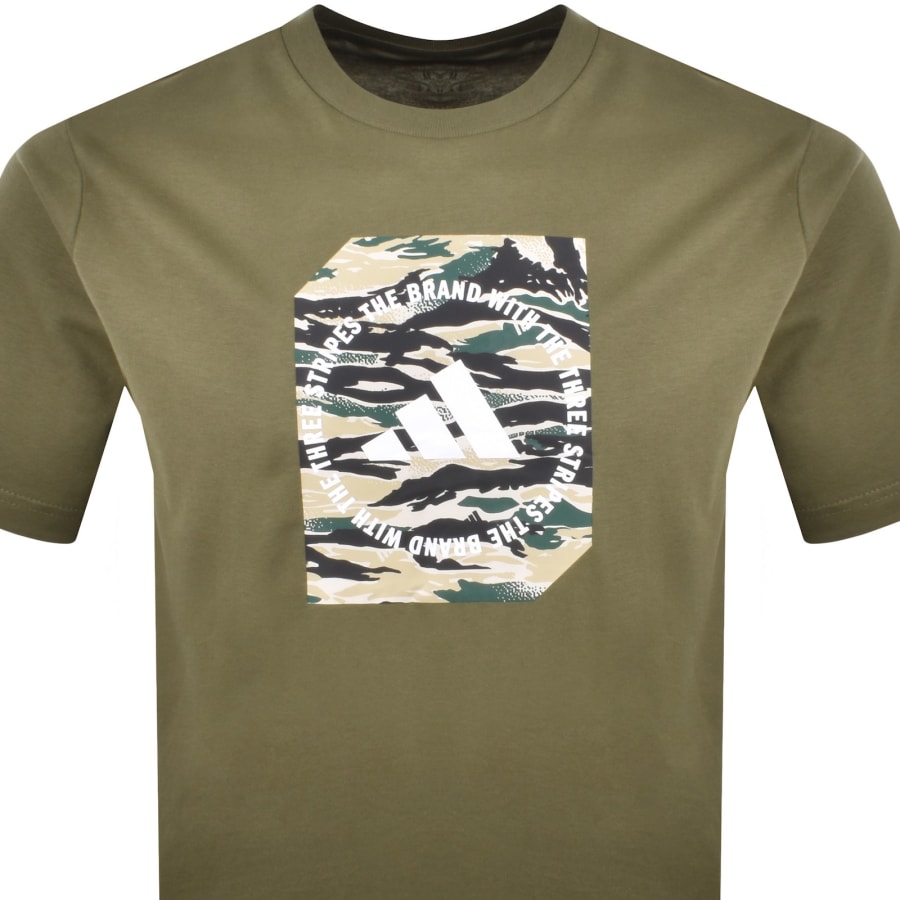 Image number 2 for adidas Sportswear Camo Box T Shirt Green