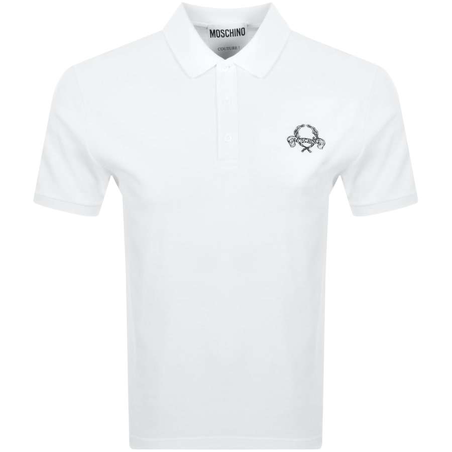 Image number 1 for Moschino Laurel Crown Polo T Shirt White