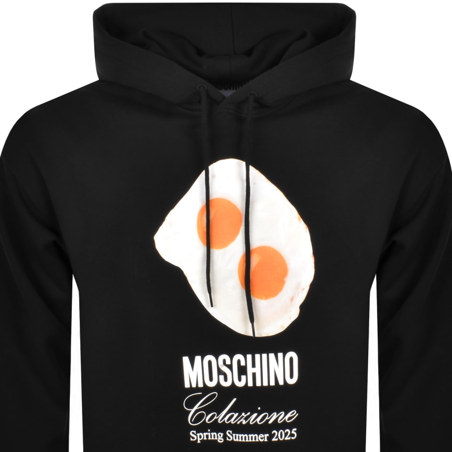 Image number 2 for Moschino Eggs Print Hoodie Black