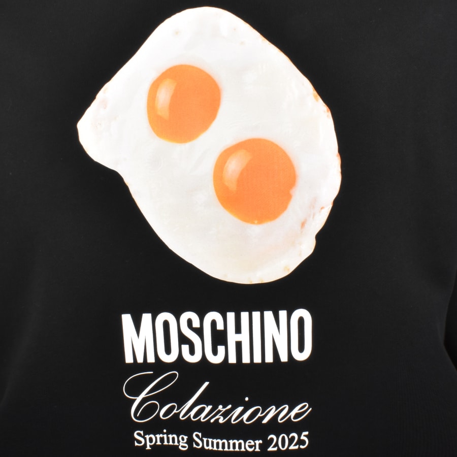 Image number 3 for Moschino Eggs Print Hoodie Black