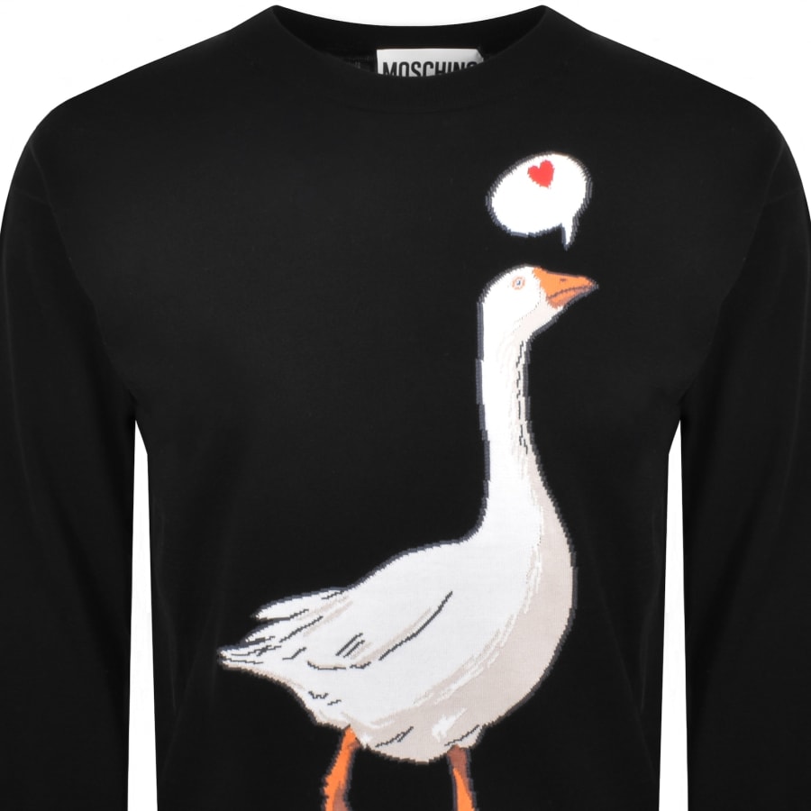 Image number 2 for Moschino Goose Knit Jumper Black
