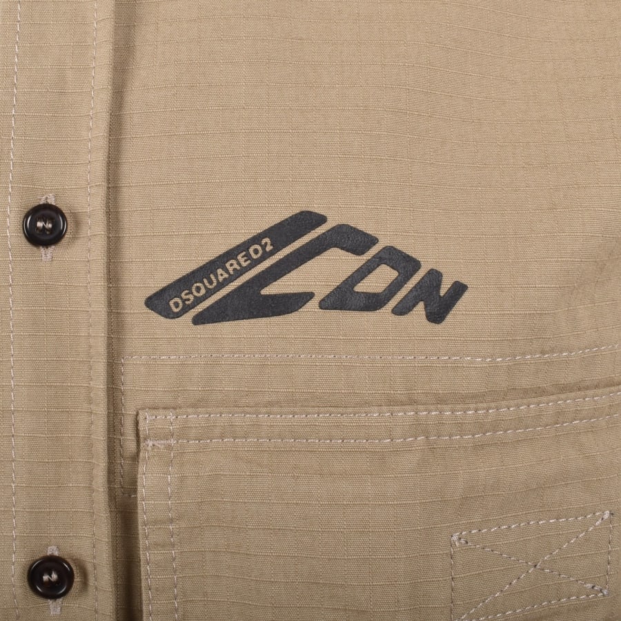 Image number 3 for DSQUARED2 Icon Ripstop Overshirt Khaki