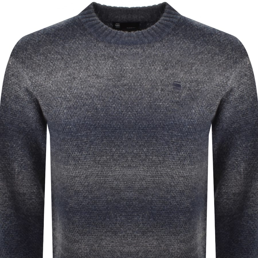 Image number 2 for G-Star Gradient Knit Jumper Legion Blue