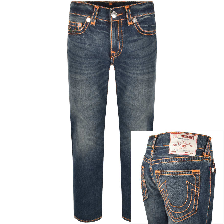 Image number 1 for True Religion Rocco Pick Stitch Dark Wash Jeans