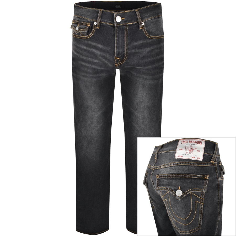 Image number 1 for True Religion Ricky Relaxed Straight Jeans Grey