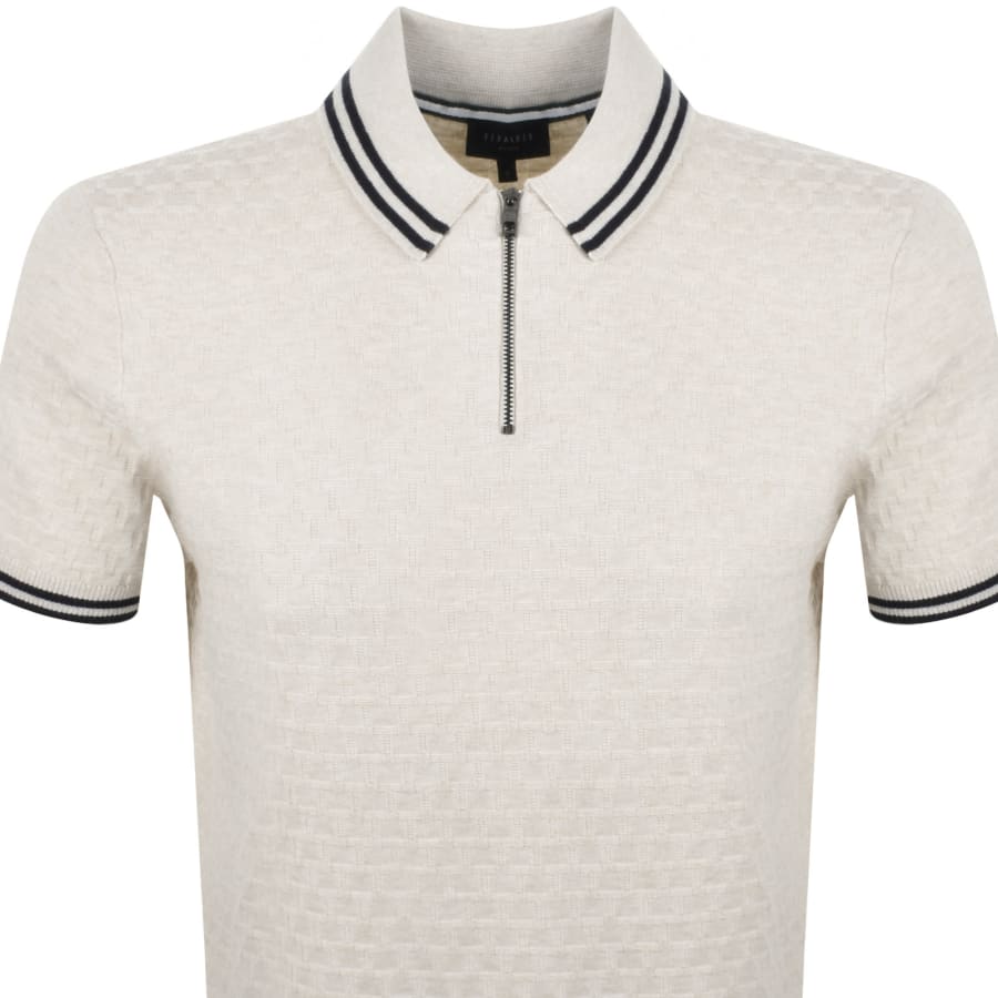 Image number 2 for Ted Baker Mahani Zip Polo T Shirt Beige