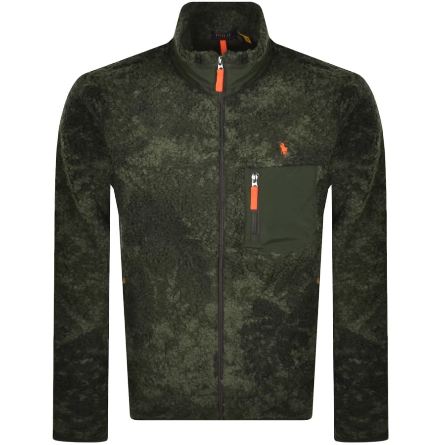 Image number 1 for Ralph Lauren Full Zip Sweatshirt Camo Green