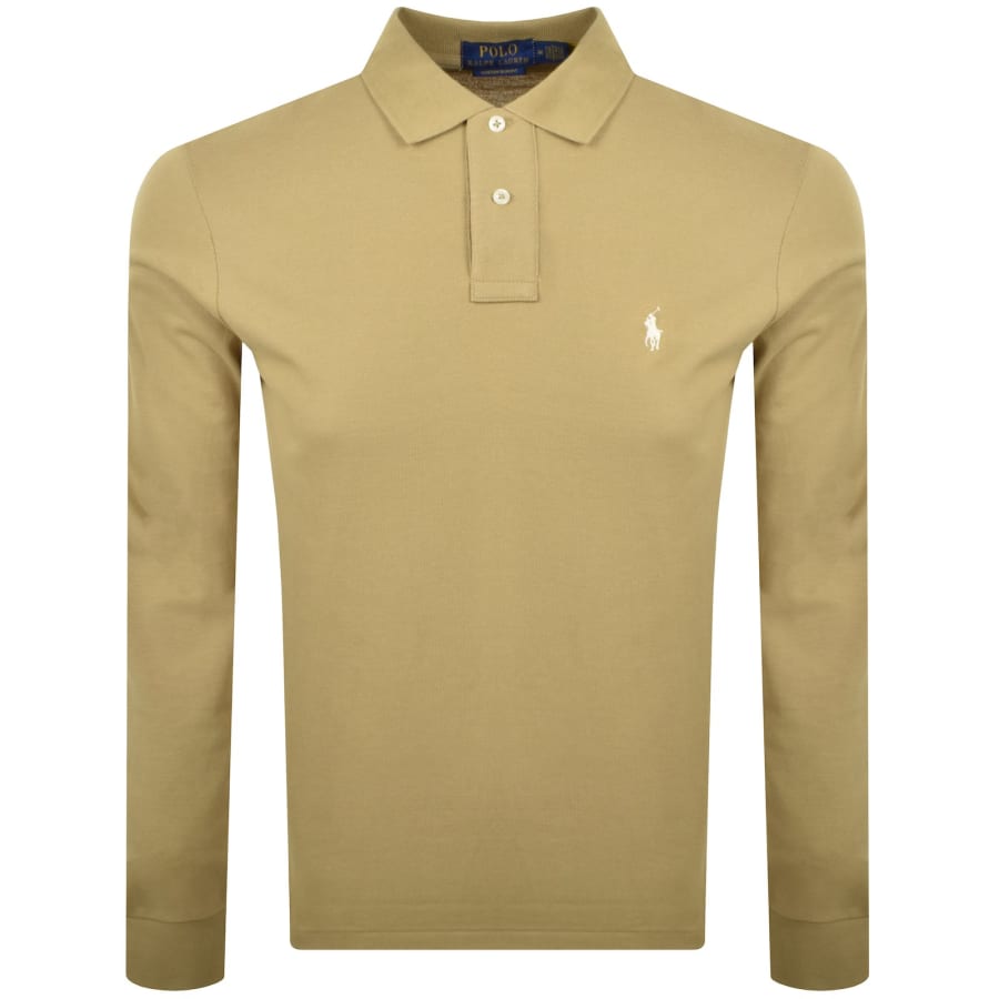 Image number 1 for Ralph Lauren Slim Fit Polo T Shirt Tan