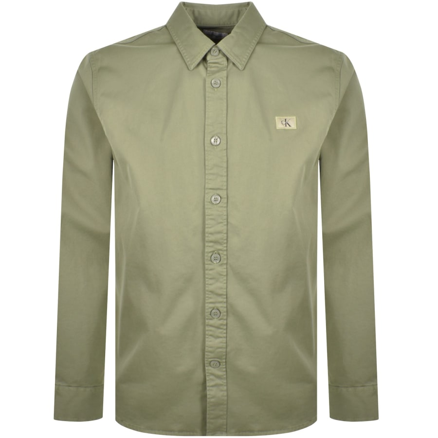 Image number 1 for Calvin Klein Jeans Long Sleeve Shirt Green