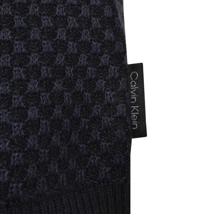 Image number 3 for Calvin Klein Two Tone Honeycomb Jumper Black