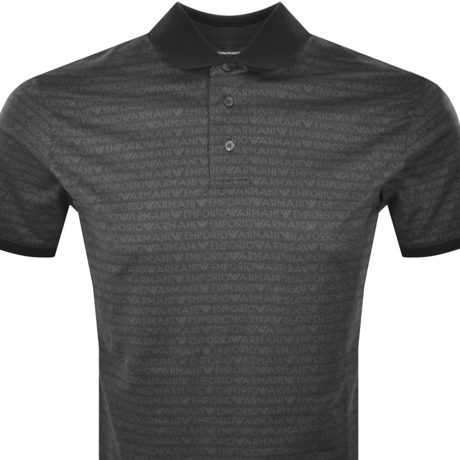 Image number 2 for Emporio Armani Short Sleeved Polo T Shirt Black