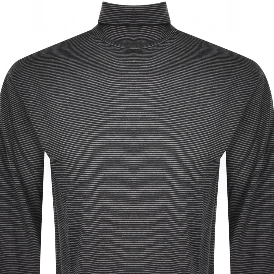 Image number 2 for Emporio Armani Roll Neck Logo Wool Jumper Navy