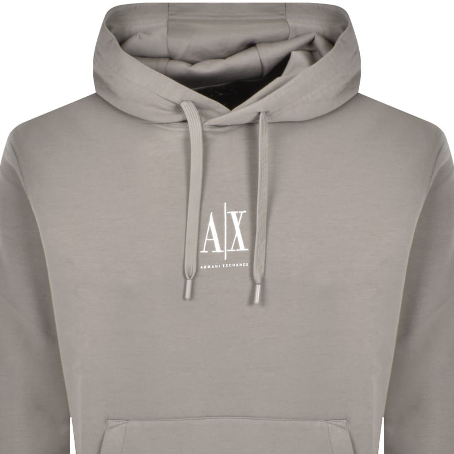 Image number 2 for Armani Exchange Logo Hoodie Brown