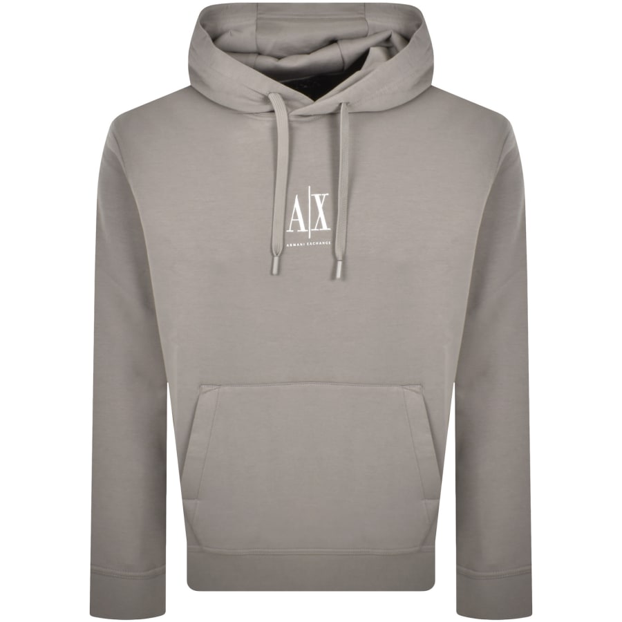 Image number 1 for Armani Exchange Logo Hoodie Brown