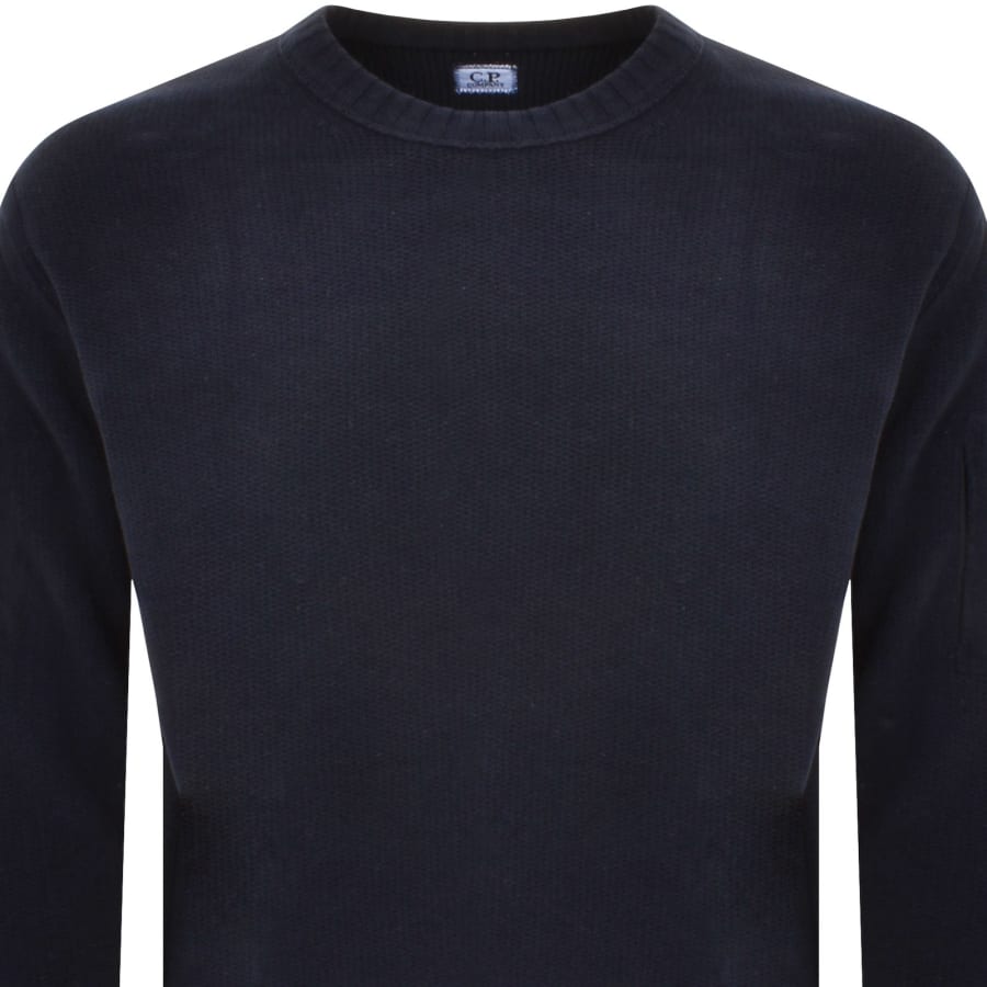 Image number 3 for CP Company Crepe Lens Knitted Jumper Navy