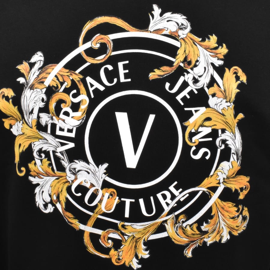Image number 3 for Versace Jeans Couture Baroque Logo Hoodie Black