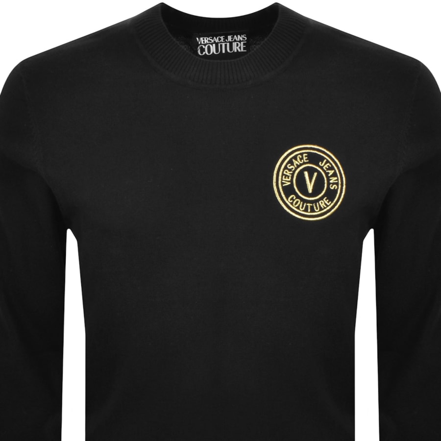 Image number 2 for Versace Jeans Couture Logo Knit Jumper Black