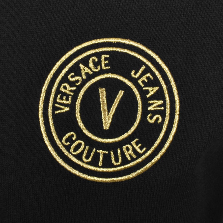 Image number 3 for Versace Jeans Couture Logo Knit Jumper Black