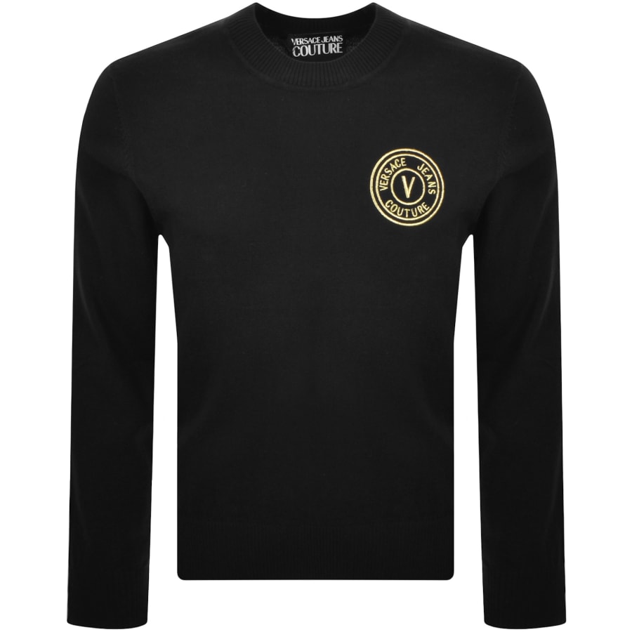 Image number 1 for Versace Jeans Couture Logo Knit Jumper Black
