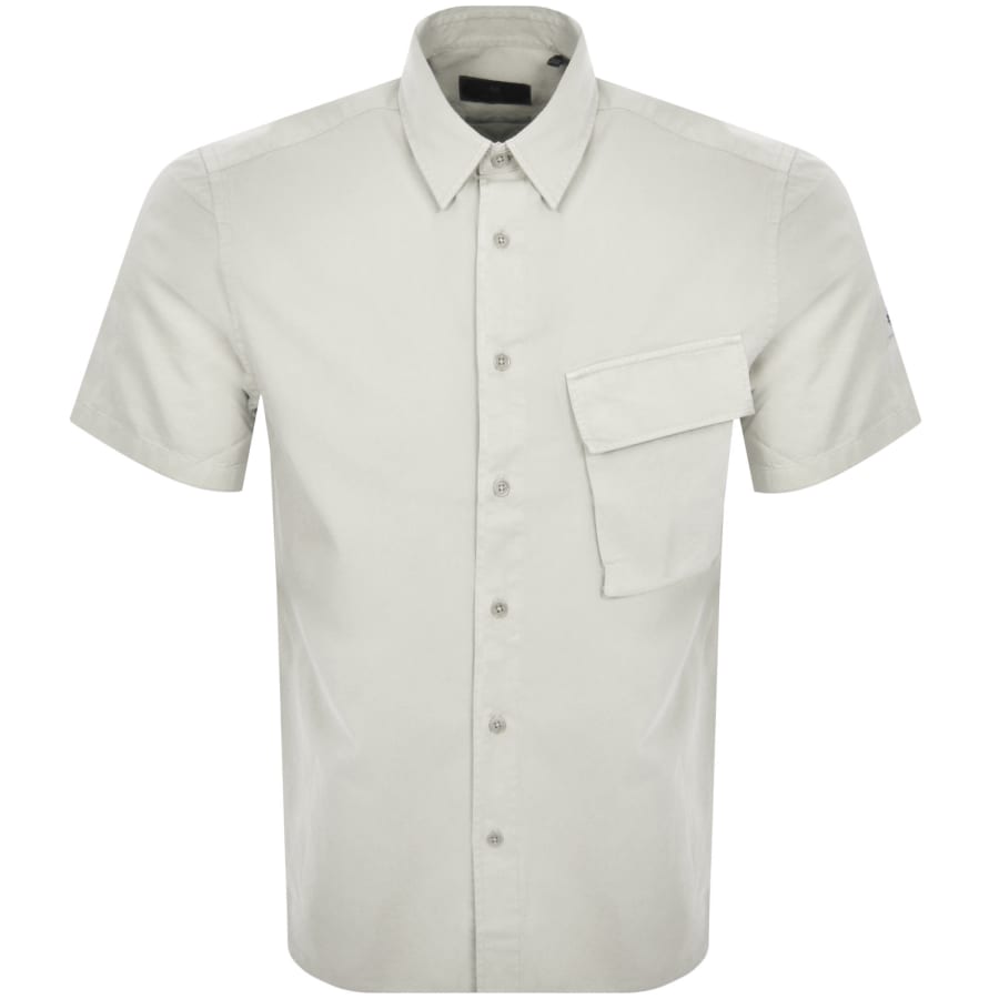 Image number 2 for Belstaff Scale Short Sleeved Shirt Beige